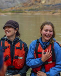 a mother and daughter smiling on cataract canyon