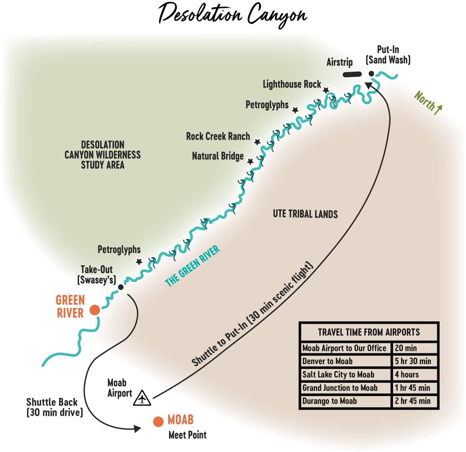 Desolation Canyon on the Green River Rafting Map – Mild to Wild Rafting