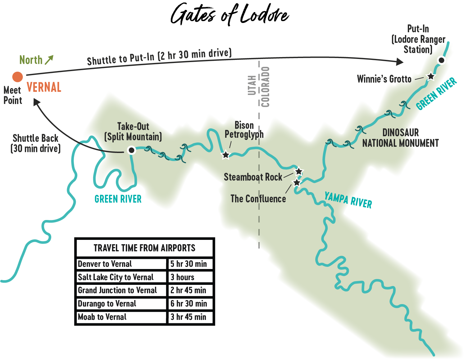 Gates of Lodore Trip Map – Mild to Wild Rafting