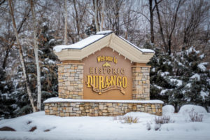 Winter Historic Durango Sign - Durango - Mild to Wild Rafting