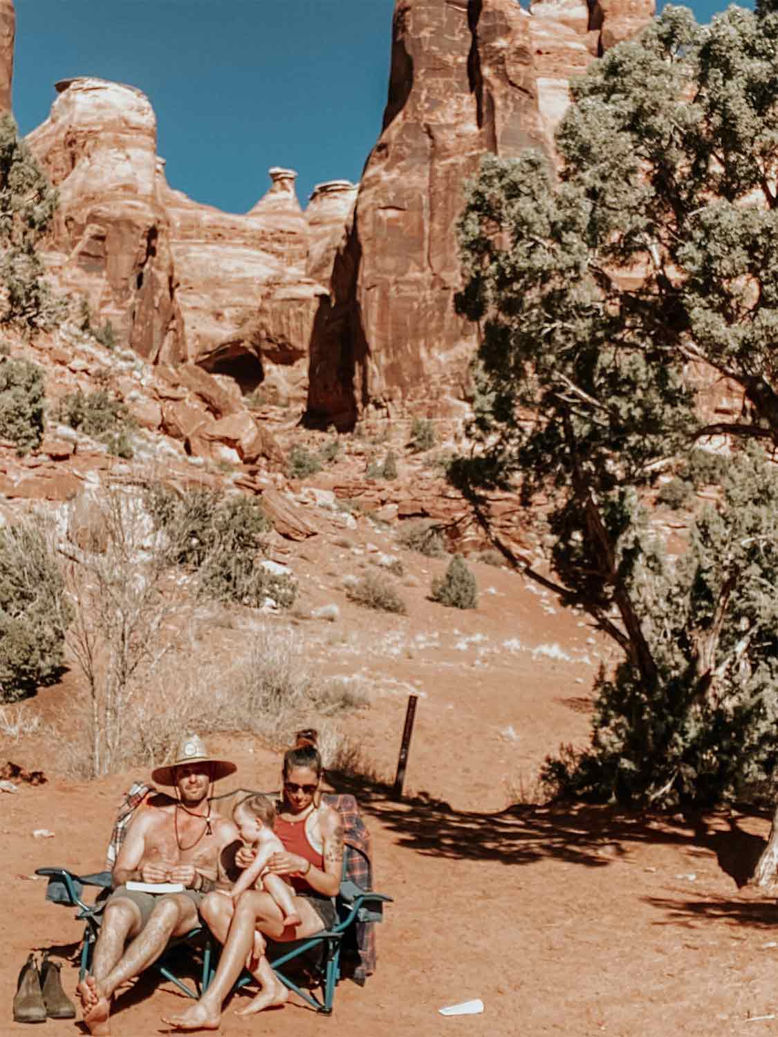 Couple in Gemini Bridges campground - Moab, Utah - Mild to Wild