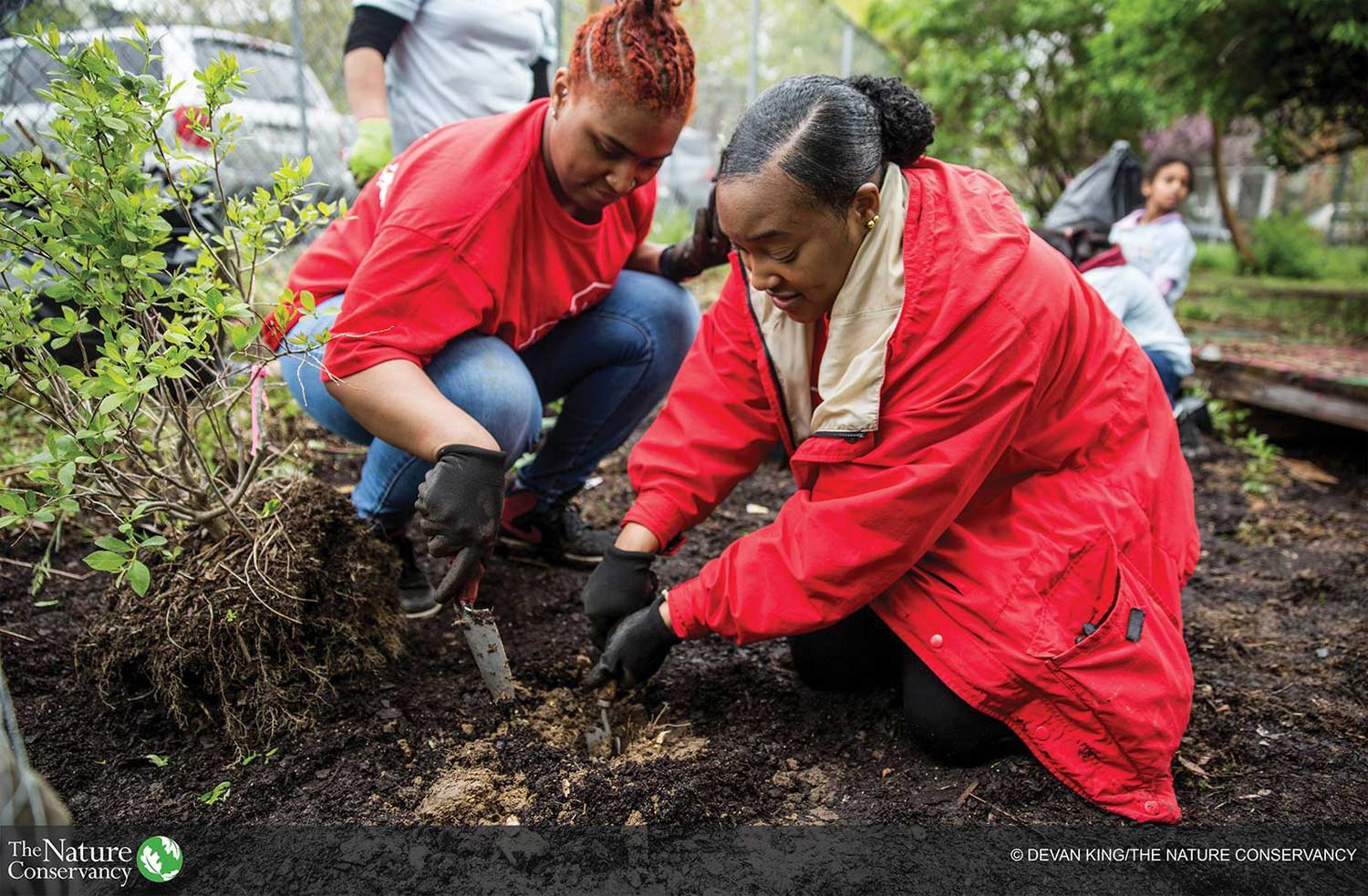 Two Women planting trees - The Nature Conservancy - Mild to Wild