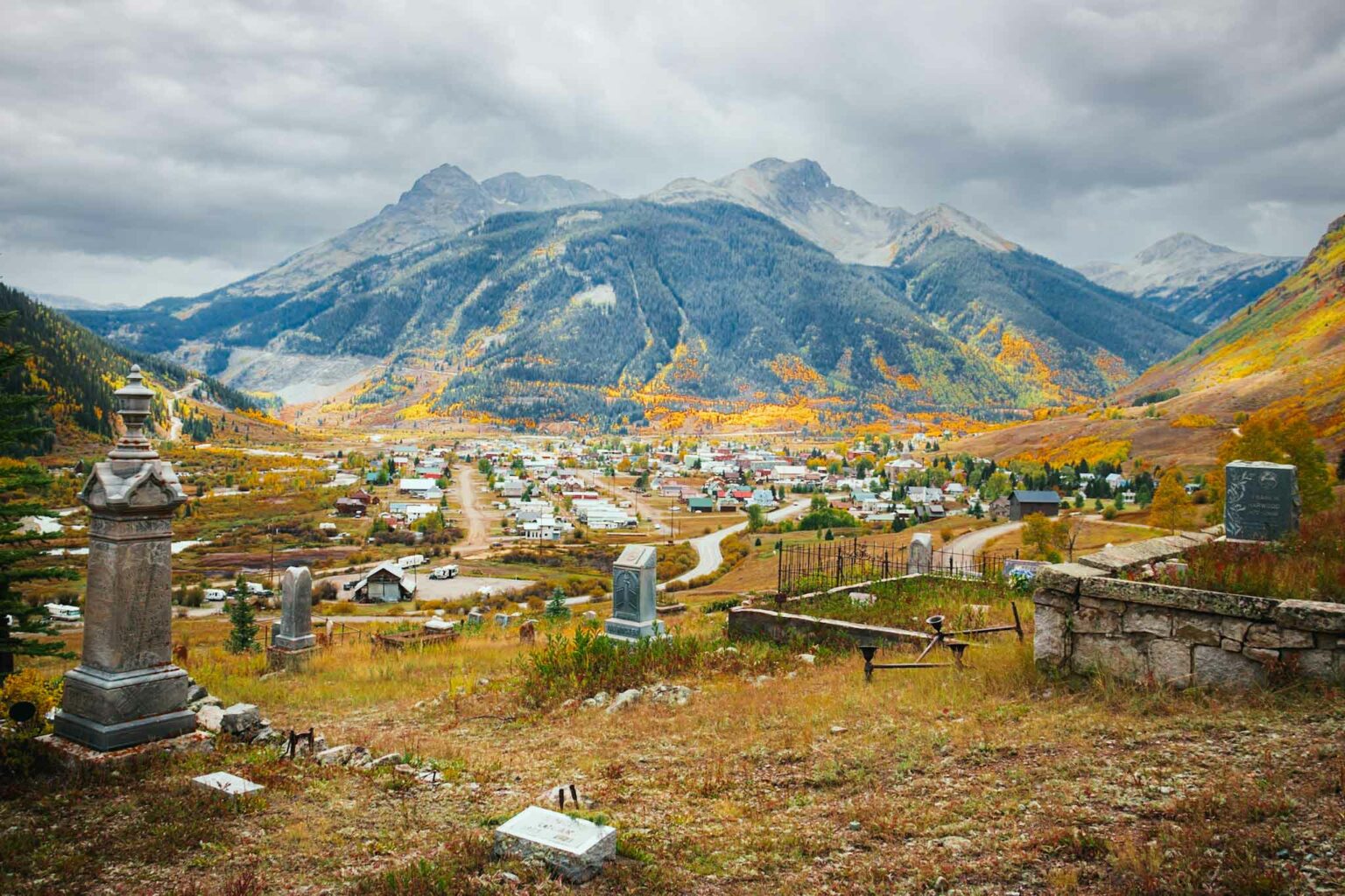 Silverton Hillside Cemetery In Fall - Silverton Colorado - Mild to Wild Rafting & Jeep Tours