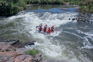 Salt River - Wide shot of group white water rafting