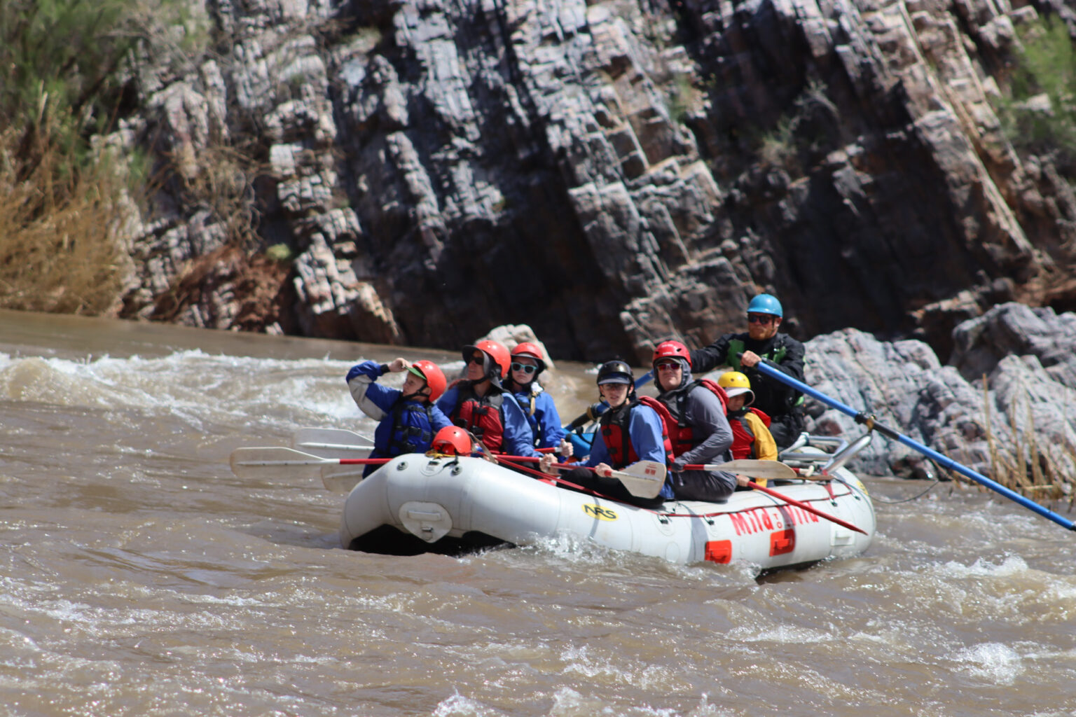 Upper Salt River Canyon Rafting - Medium shot of raft