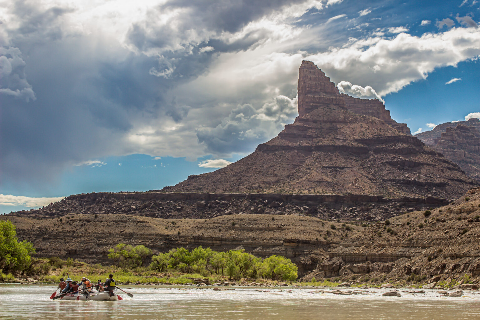 Wide shot of Gunnison Butte in Desolation Canyon - Mild to Wild