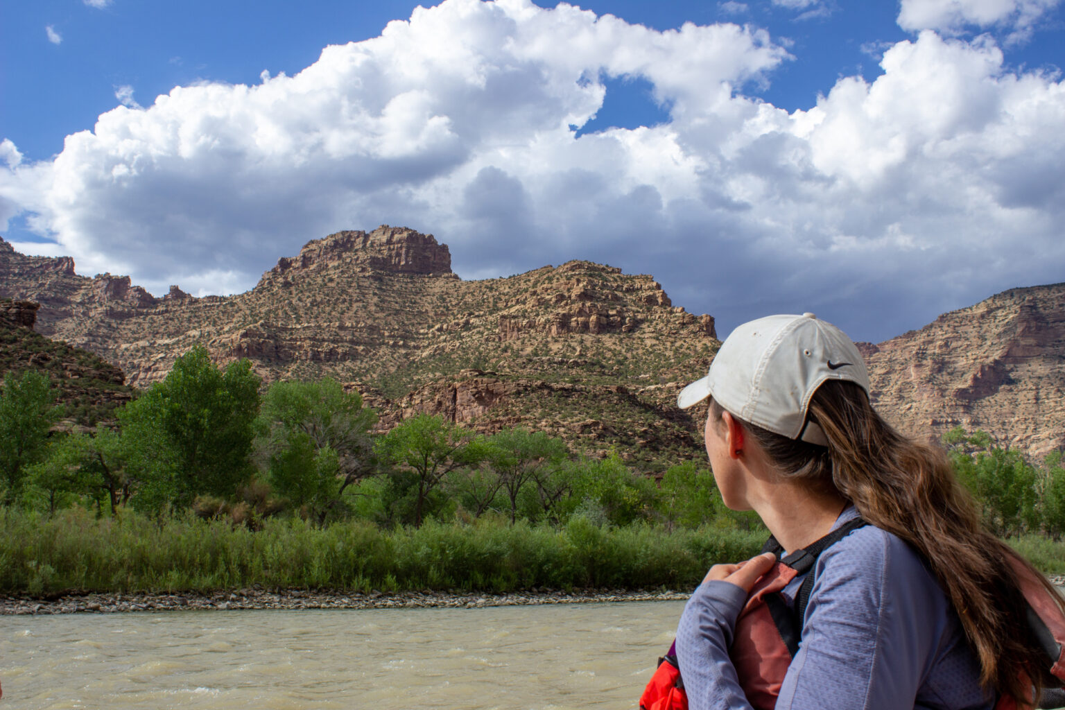 Woman admiring the scenery of Desolation Canyon - Mild to Wild