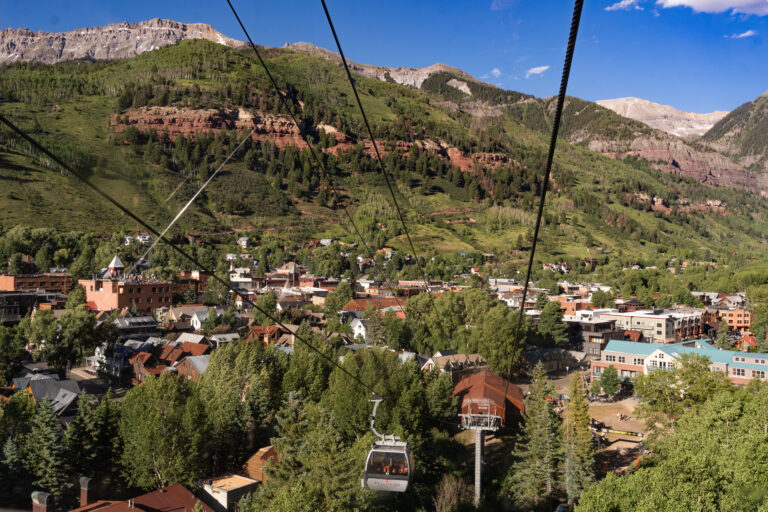 Wide view of Mountain Village, Telluride from the Gondola - Mild to Wild