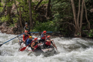 San Miguel Rafting - close up of boat going through whitewater