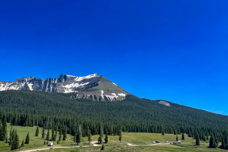 Dispersed campsites along a road near Telluride, CO