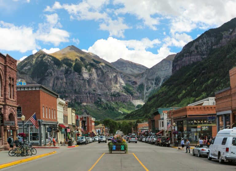 View of Colorado Avenue in Telluride, Colorado 