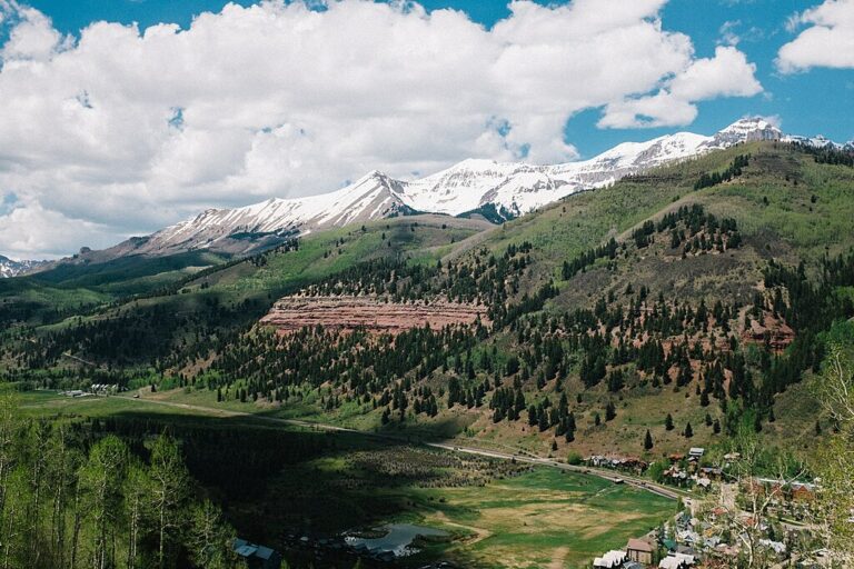 Scenery of the entire valley of Telluride, Colorado