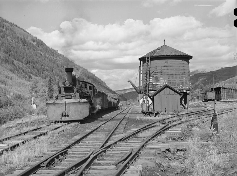 Train stop in Telluride Colorado in 1940