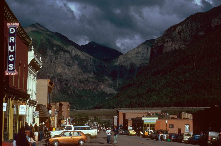 1979 photo of Colorado Ave in Telluride Colorado